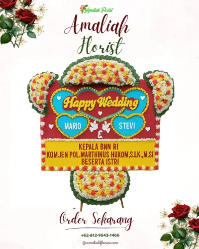 Karangan Papan Bunga Pernikahan di Cimunding